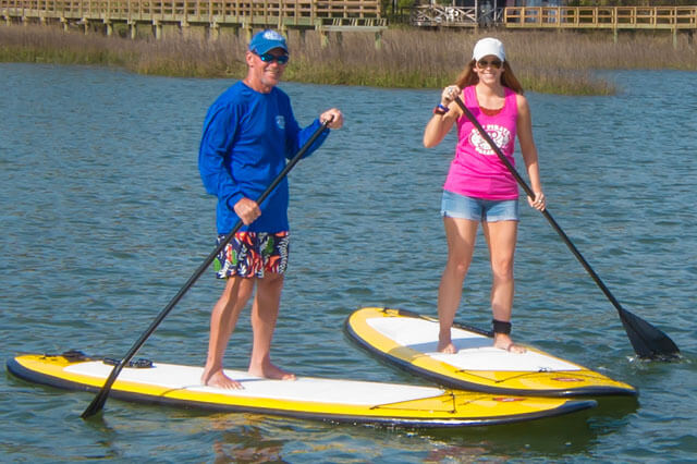 SPP A Couple Using Paddle Boards